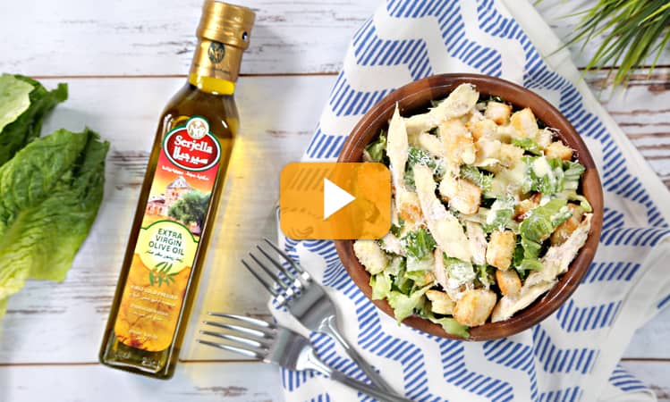 Recipe for Ceasar Salad with Serjella Olive Oil