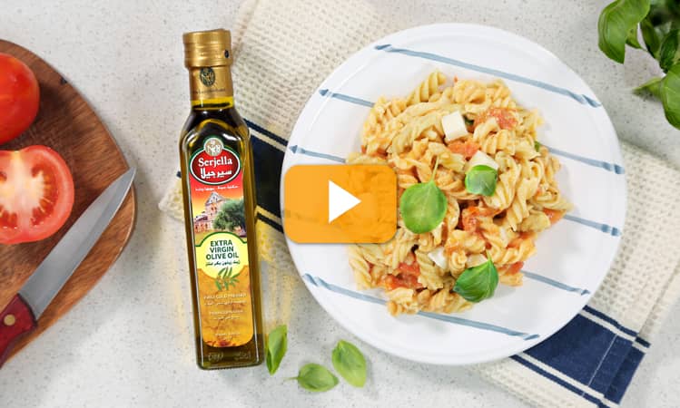 Recipe for Fosilli Alla Caprese with Serjella Olive Oil